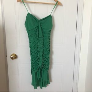 BCBG Green Ruched Dress